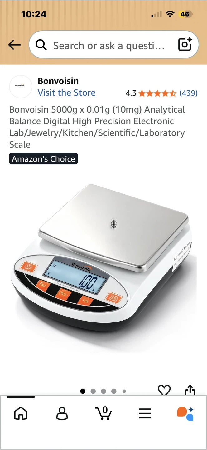 Bonvoisin 5000g x 0.01g Digital High Precision Electronic Scale