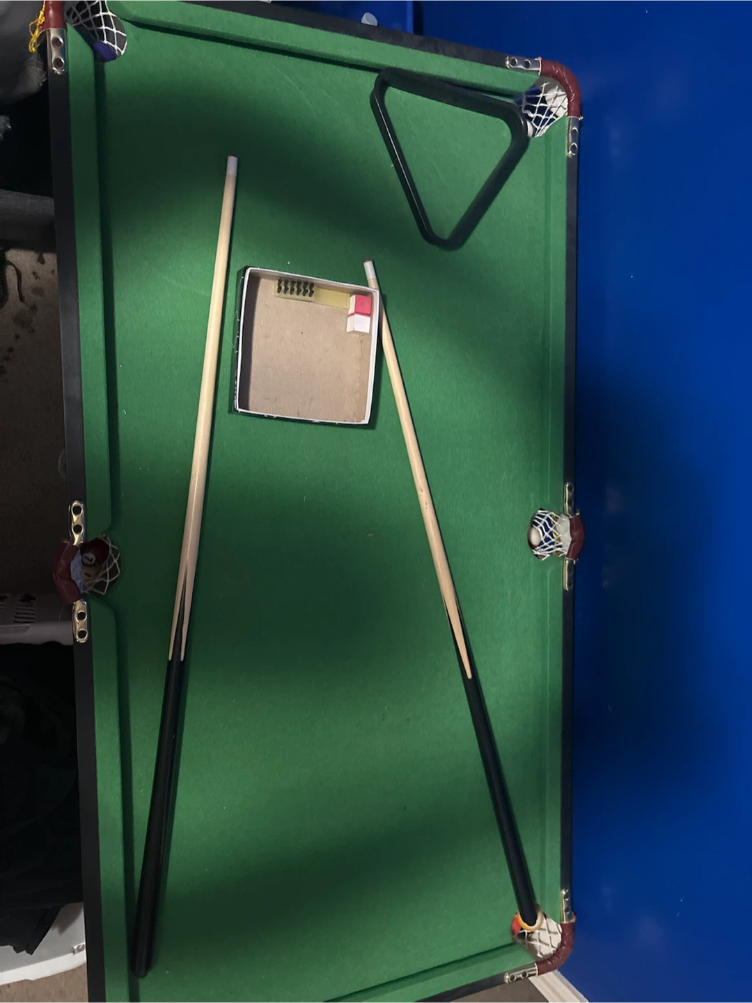 Tabletop Pool Table with Cues and Balls
