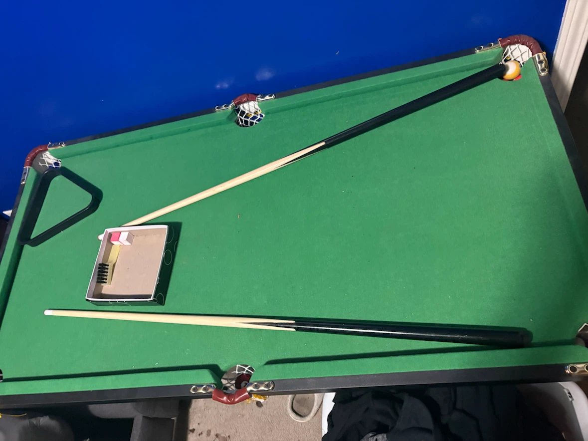 Tabletop Pool Table with Cues and Balls - photo 3
