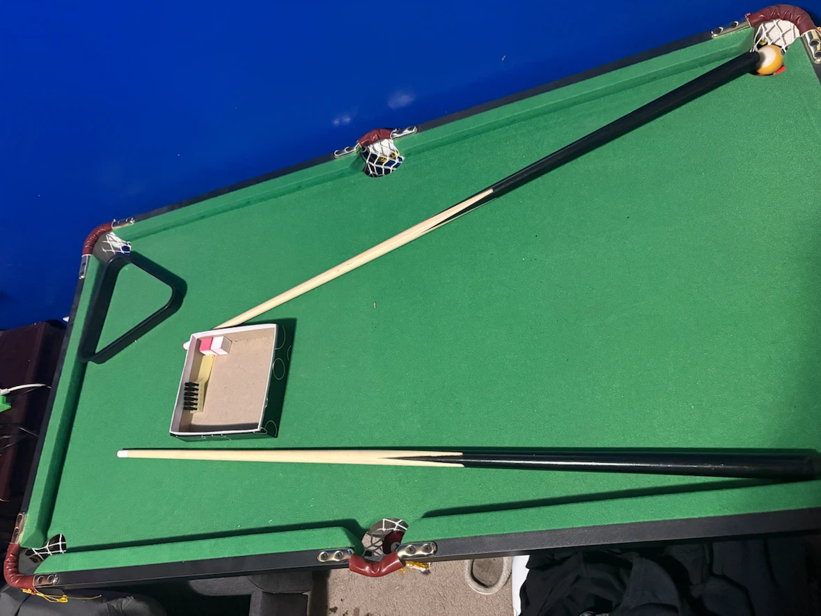 Tabletop Pool Table with Cues and Balls - photo 4