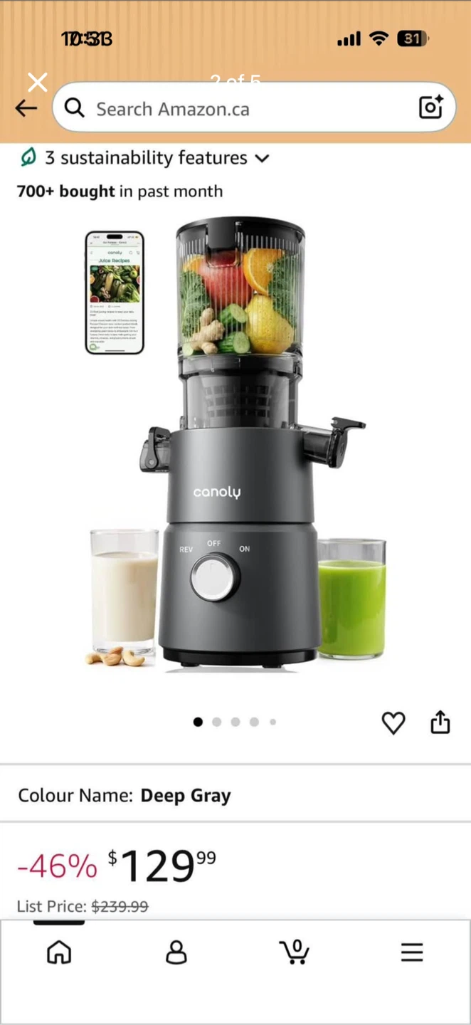 Canoly Masticating Juicer - Deep Gray - photo 2