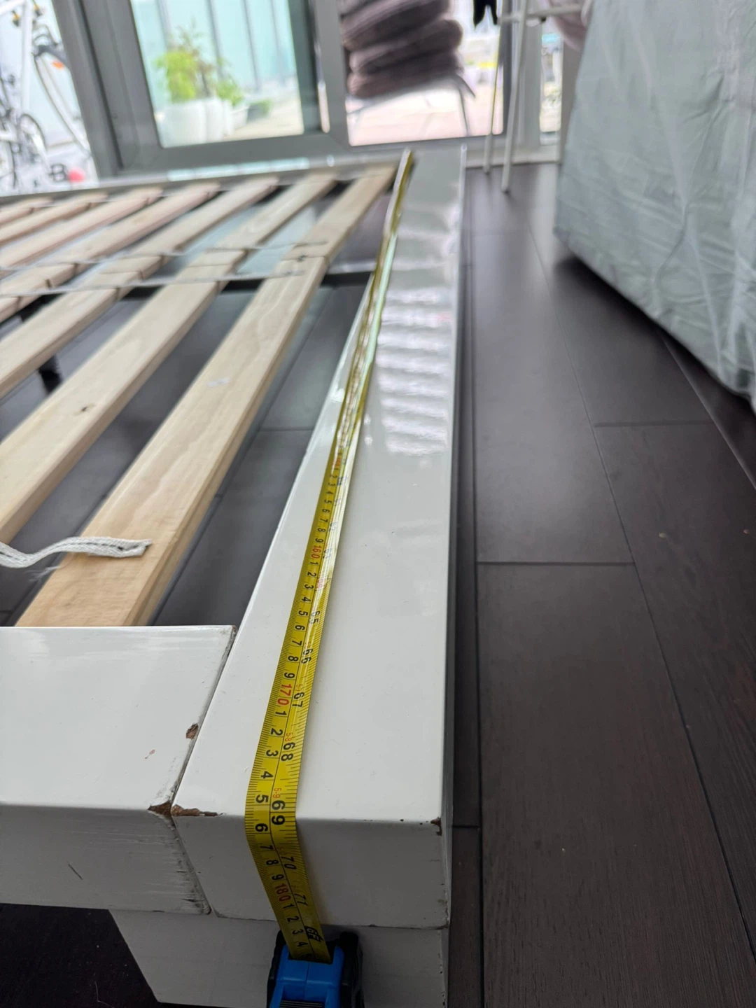 White Queen Bed Frame with Slats - photo 2