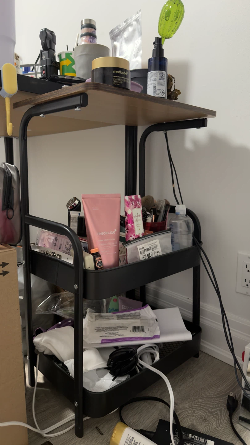 Black 3-Tier Rolling Storage Cart - photo 2