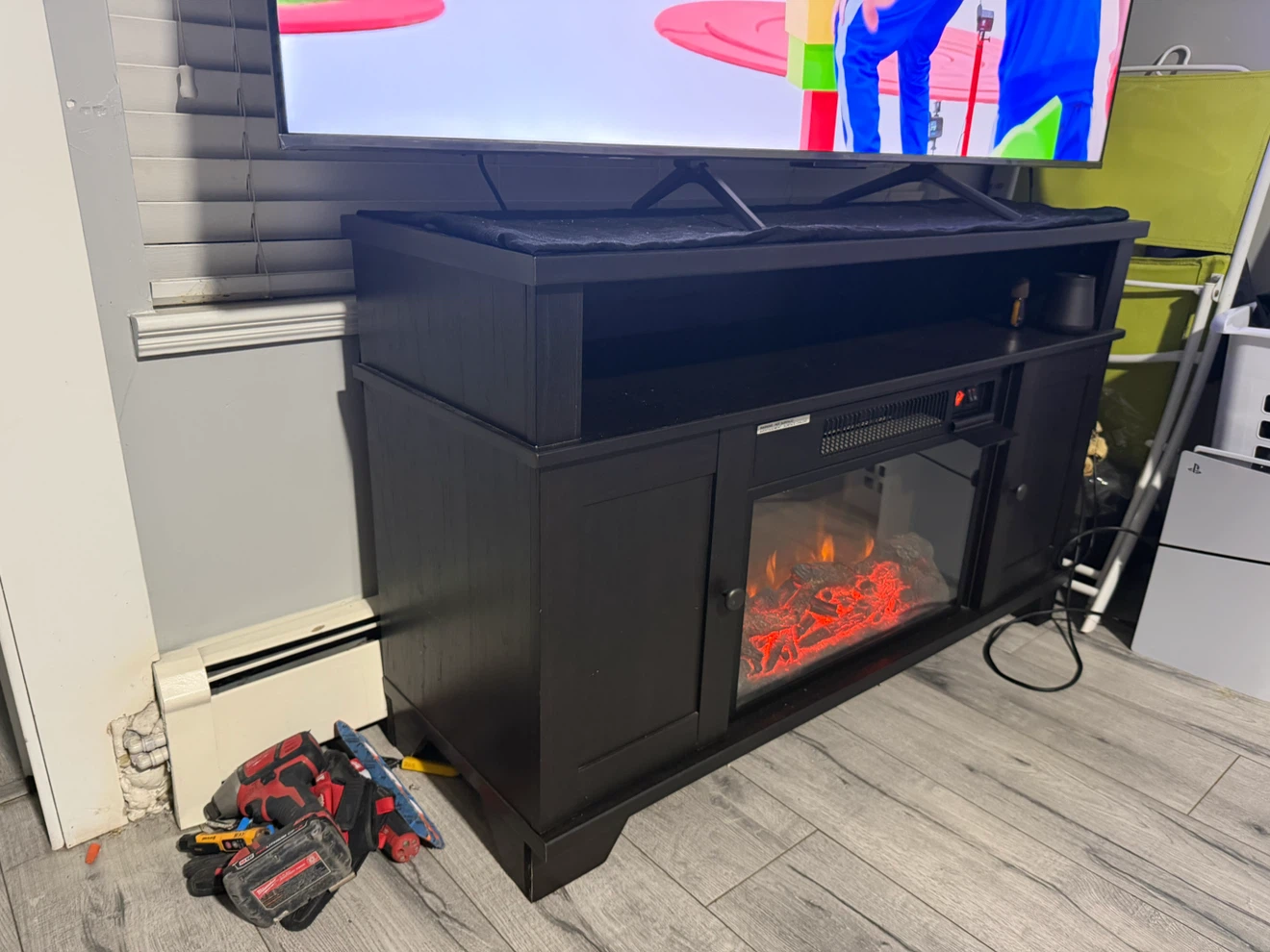 Fireplace tv stand with heater