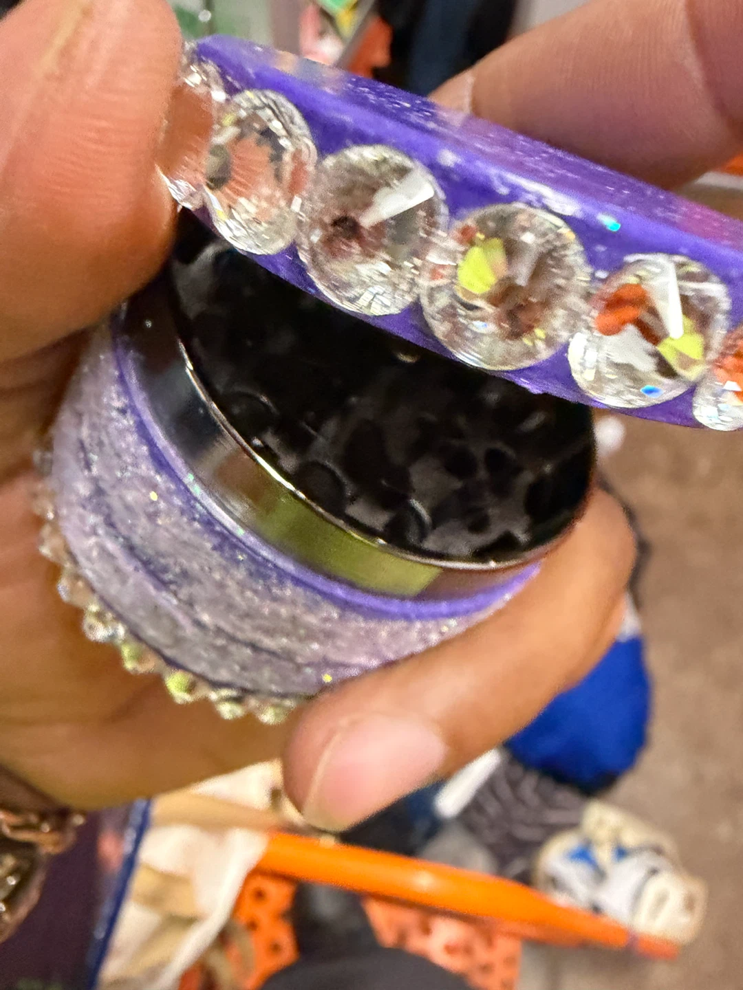 Purple Grinder with Rhinestones