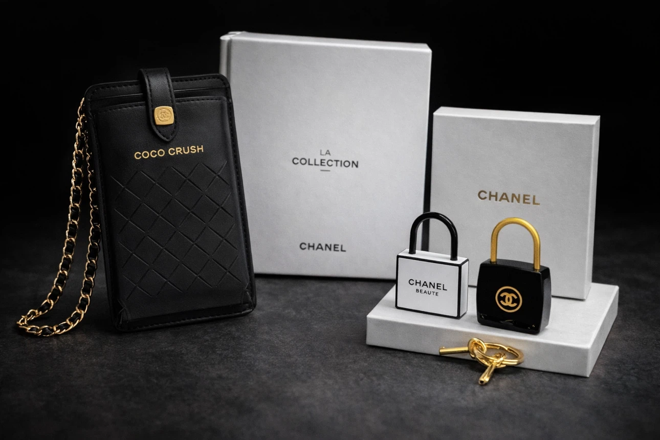 Chanel Coco Crush Phone Holder with Chain Strap&lock