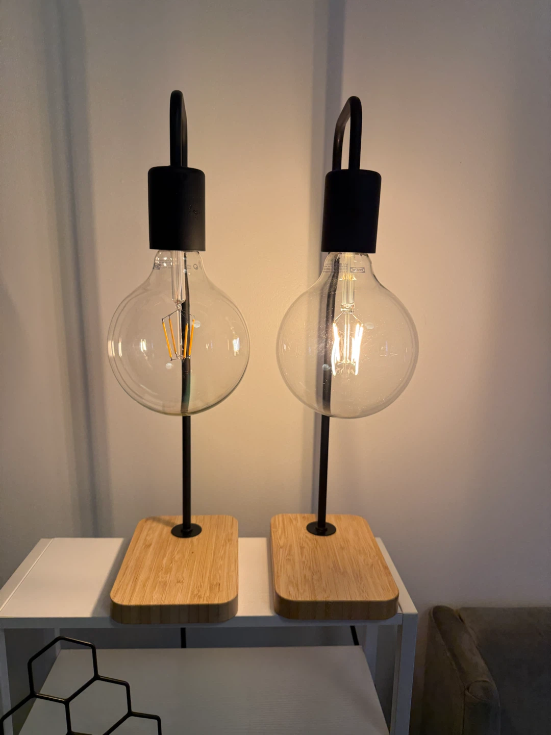 Set of 2 Modern Desk Lamps with Edison Bulbs - photo 2