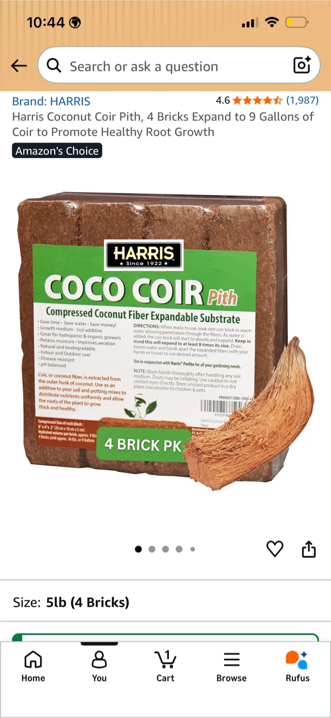 Coco coir and perlite