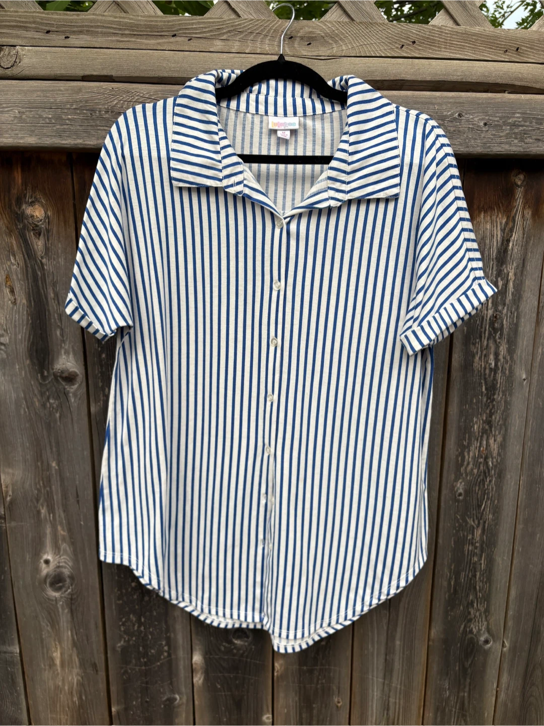 LuLaRoe Striped Button-Up Shirt