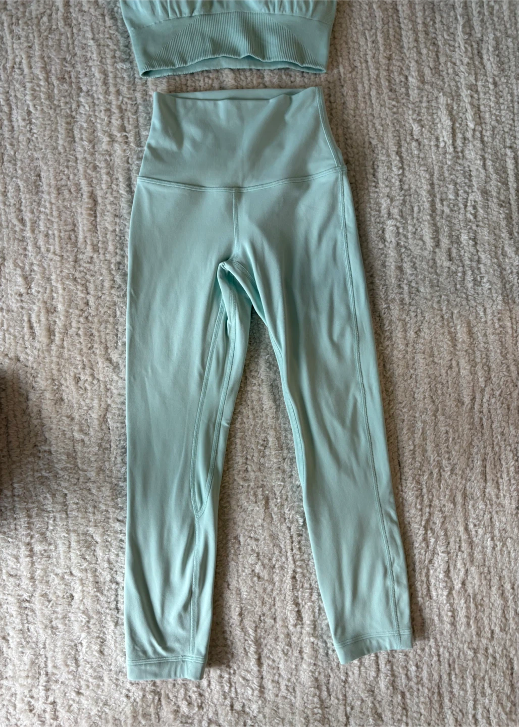 *RARE* Lululemon DELICATE MINT Align Crop Leggings 0 + bra top 2 - photo 3