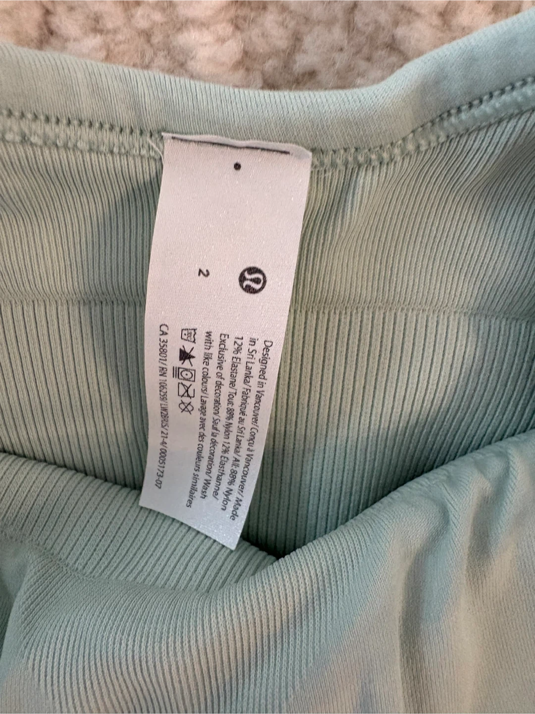 *RARE* Lululemon DELICATE MINT Align Crop Leggings 0 + bra top 2 - photo 4