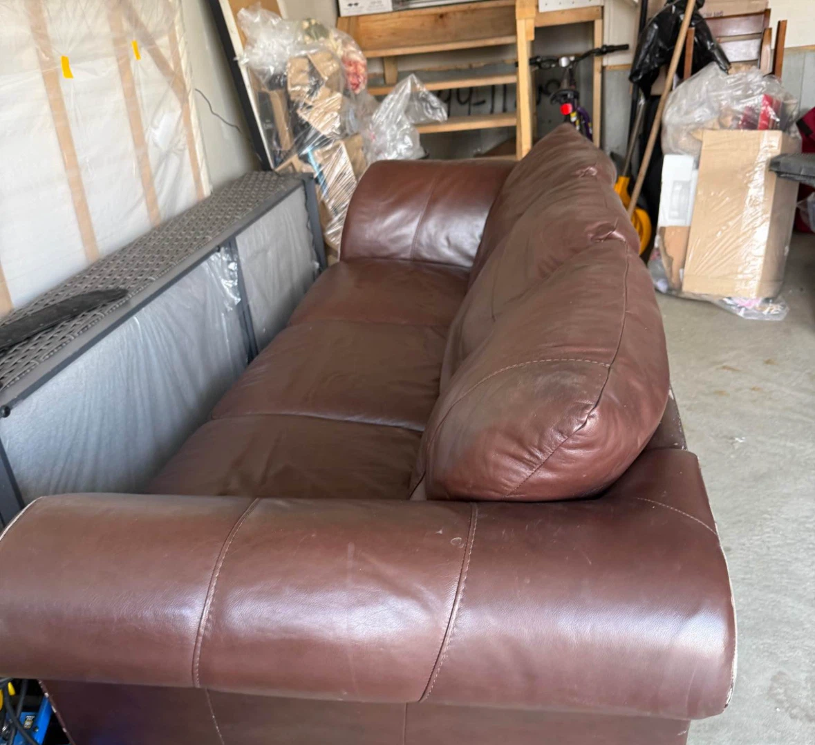 Brown Leather Sofa - photo 2