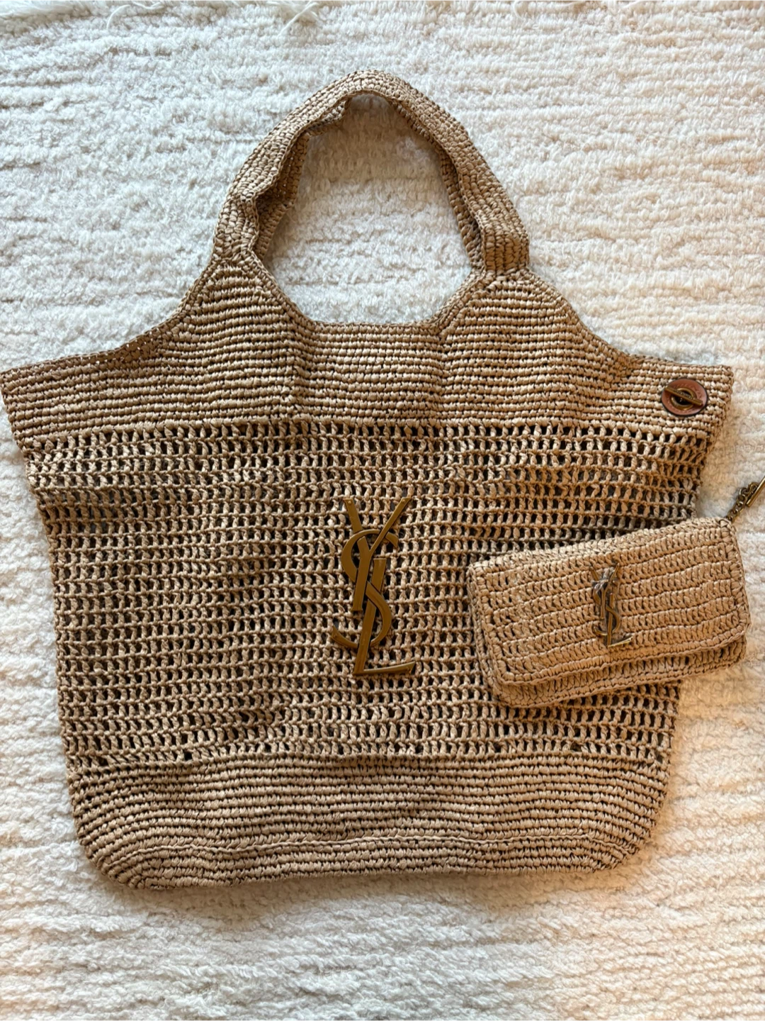 Saint Laurent Icare Raffia Tote Bag - photo 2