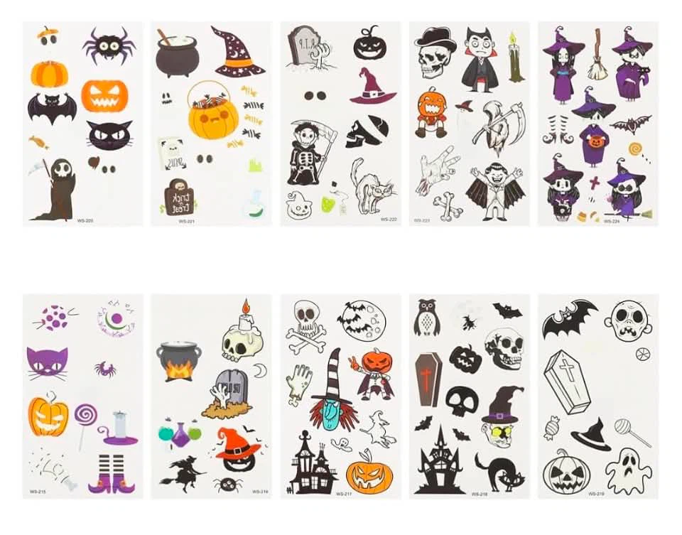 Halloween temporary tattoos, 40 sheets