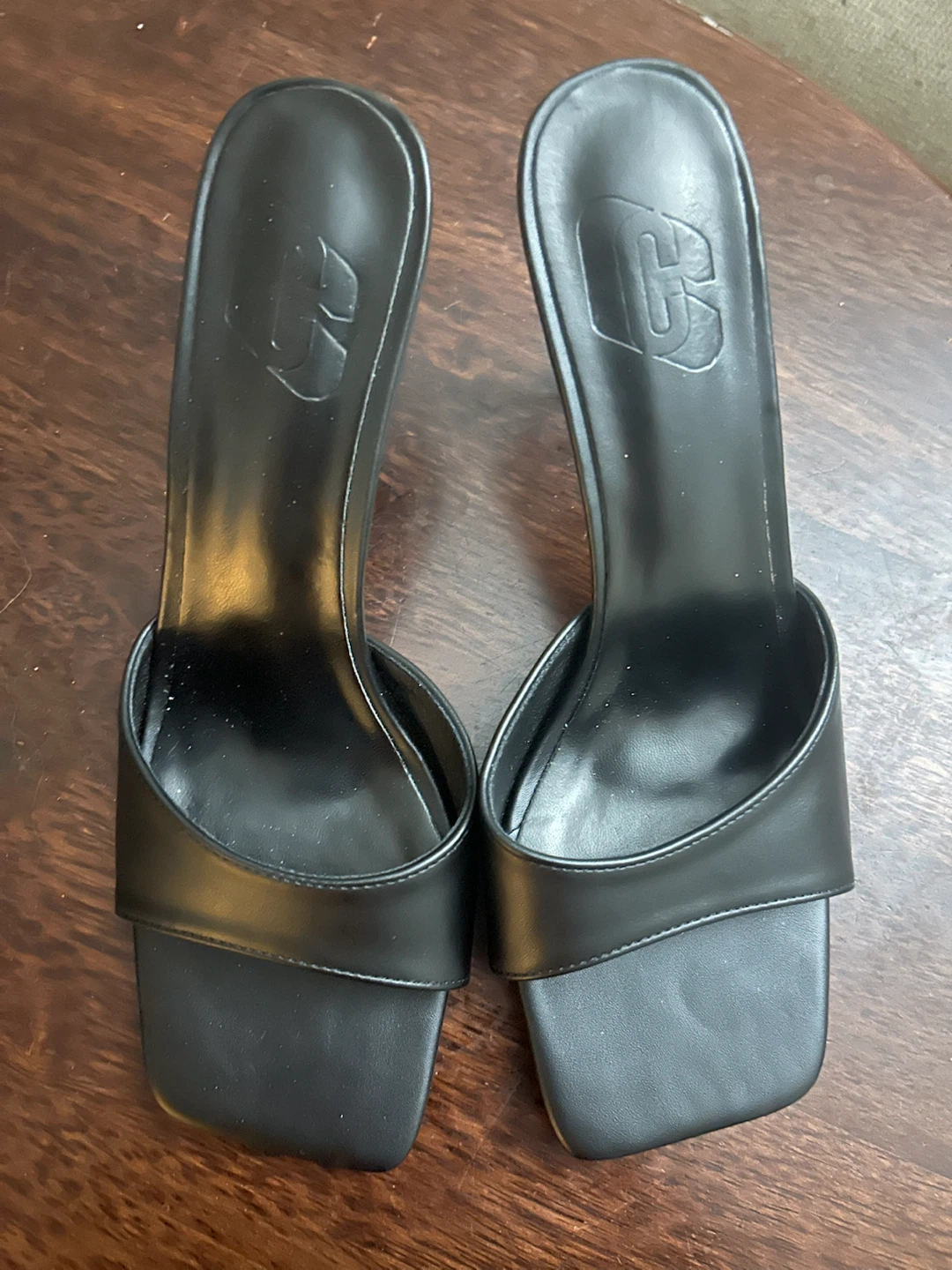 Black Heeled Mules