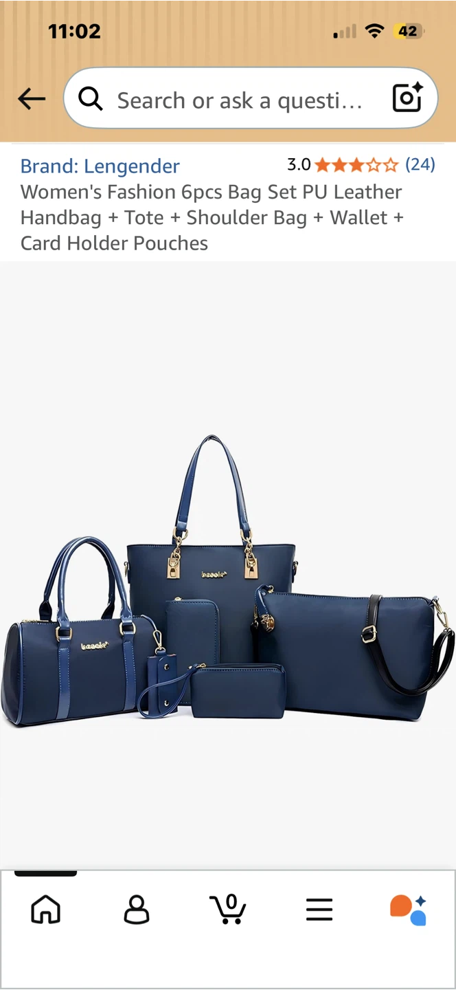 Lengender Women's 6pcs Fashion Bag Set