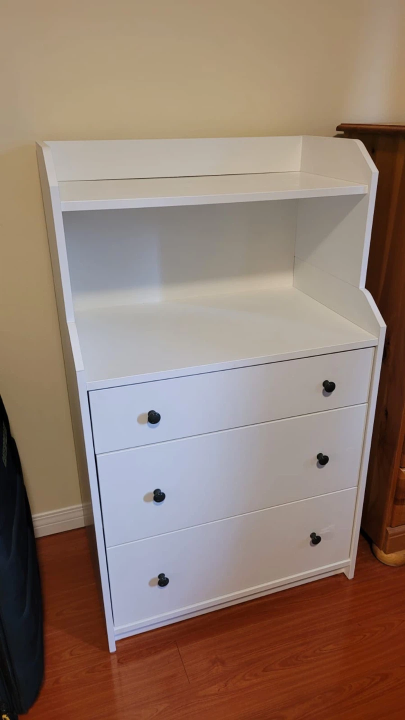 White Dresser with 3 Drawers