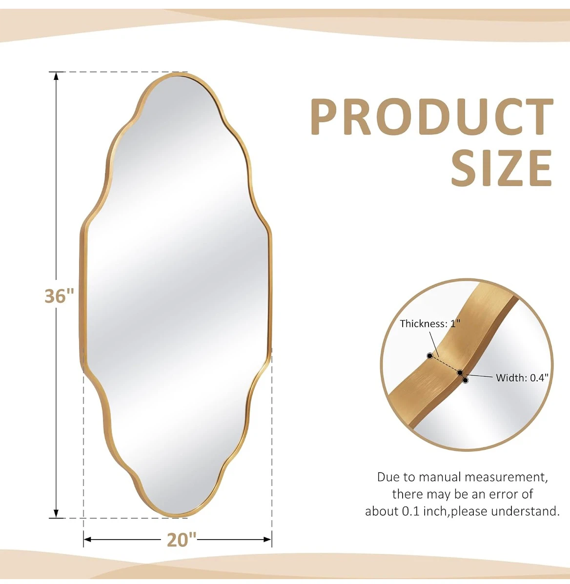 Decorative Wall Mirror - Gold Scalloped Frame - photo 2