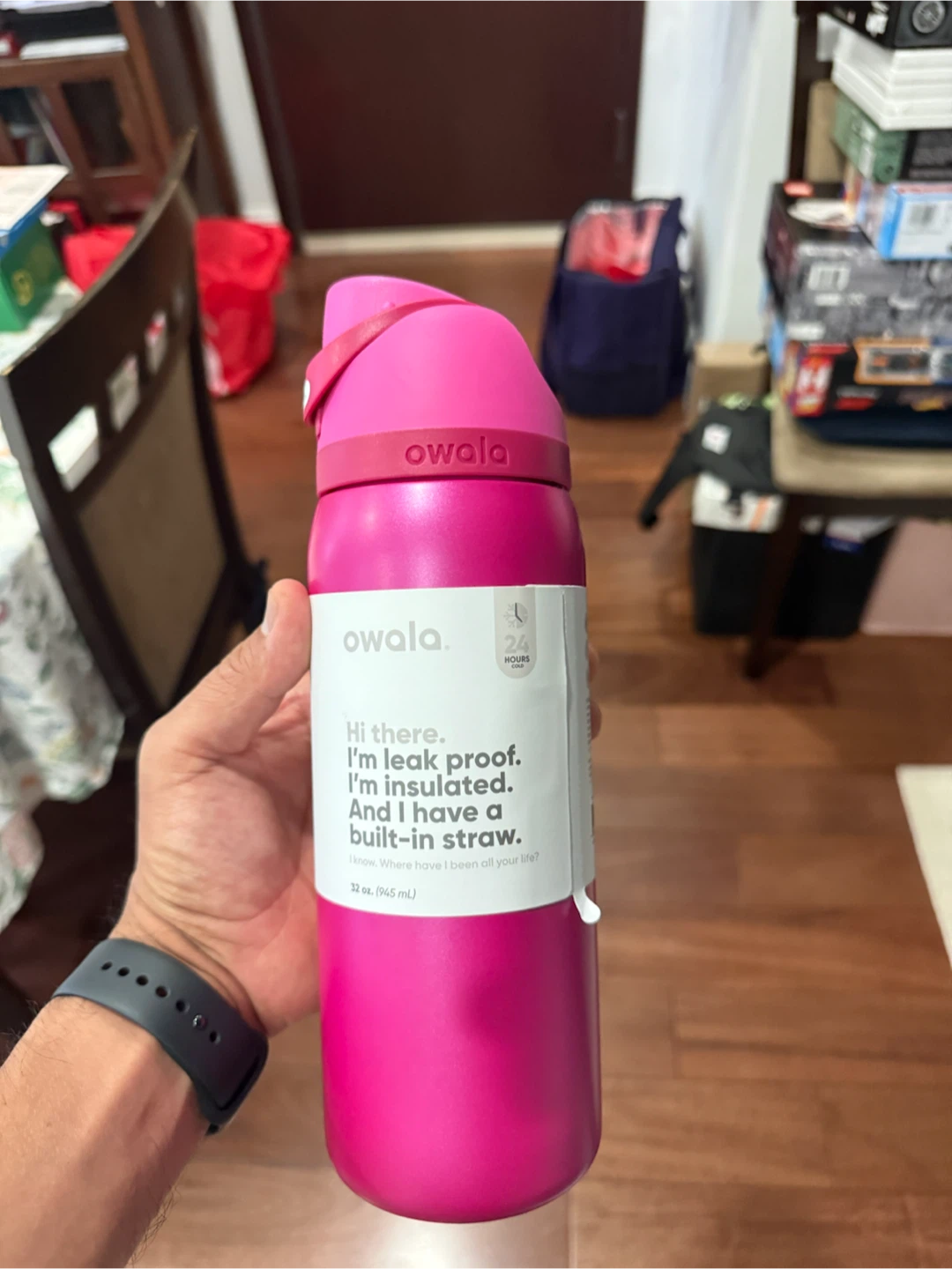 Owala Pink Insulated Water Bottle 32oz with Built-in Straw