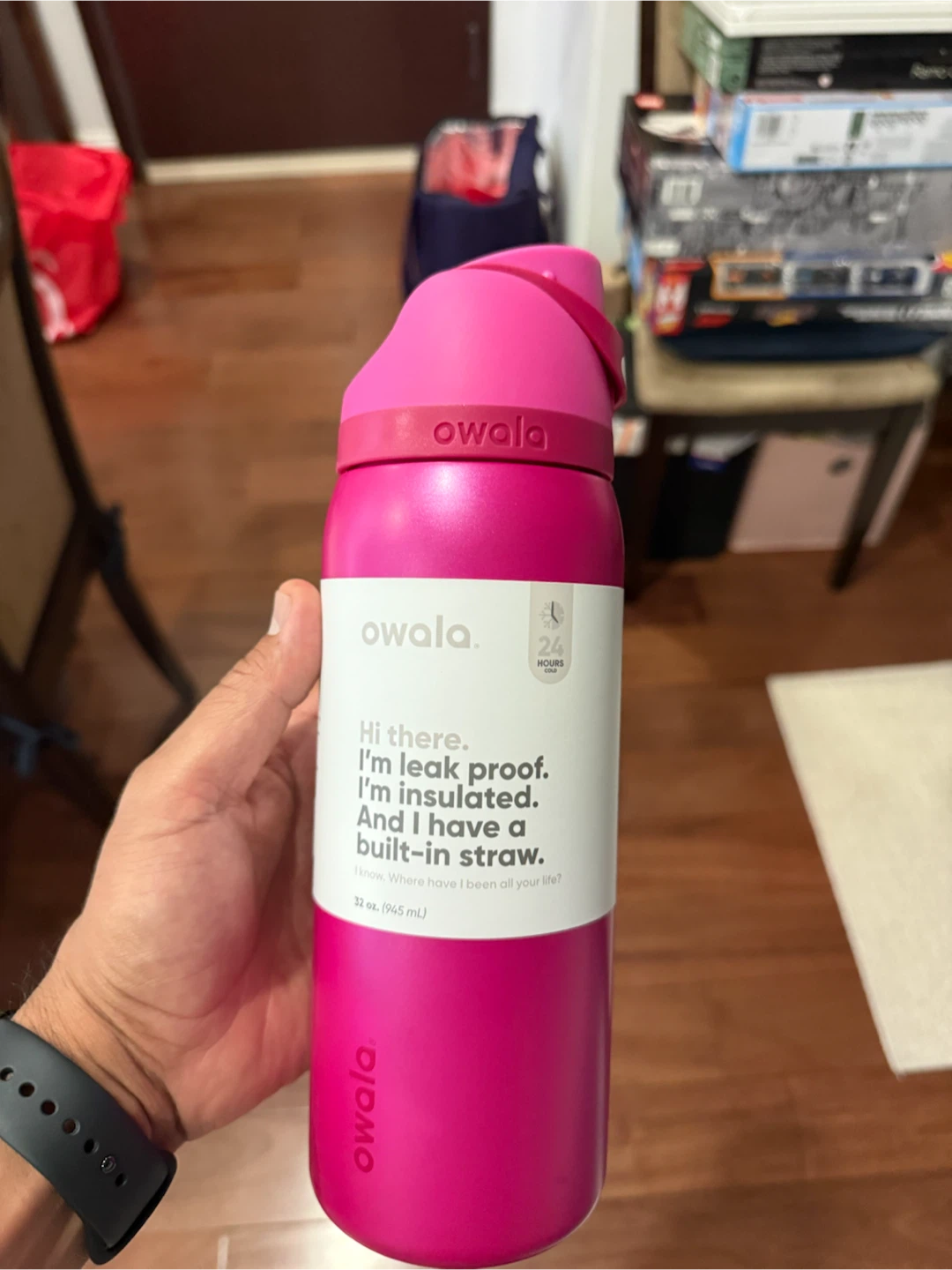 Owala Pink Insulated Water Bottle 32oz with Built-in Straw - photo 2