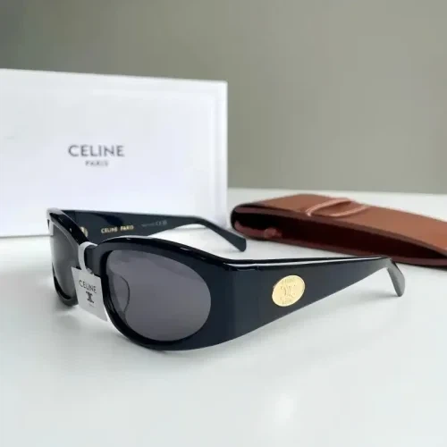 Celine Paris Black Acetate Oval Sunglasses - photo 4
