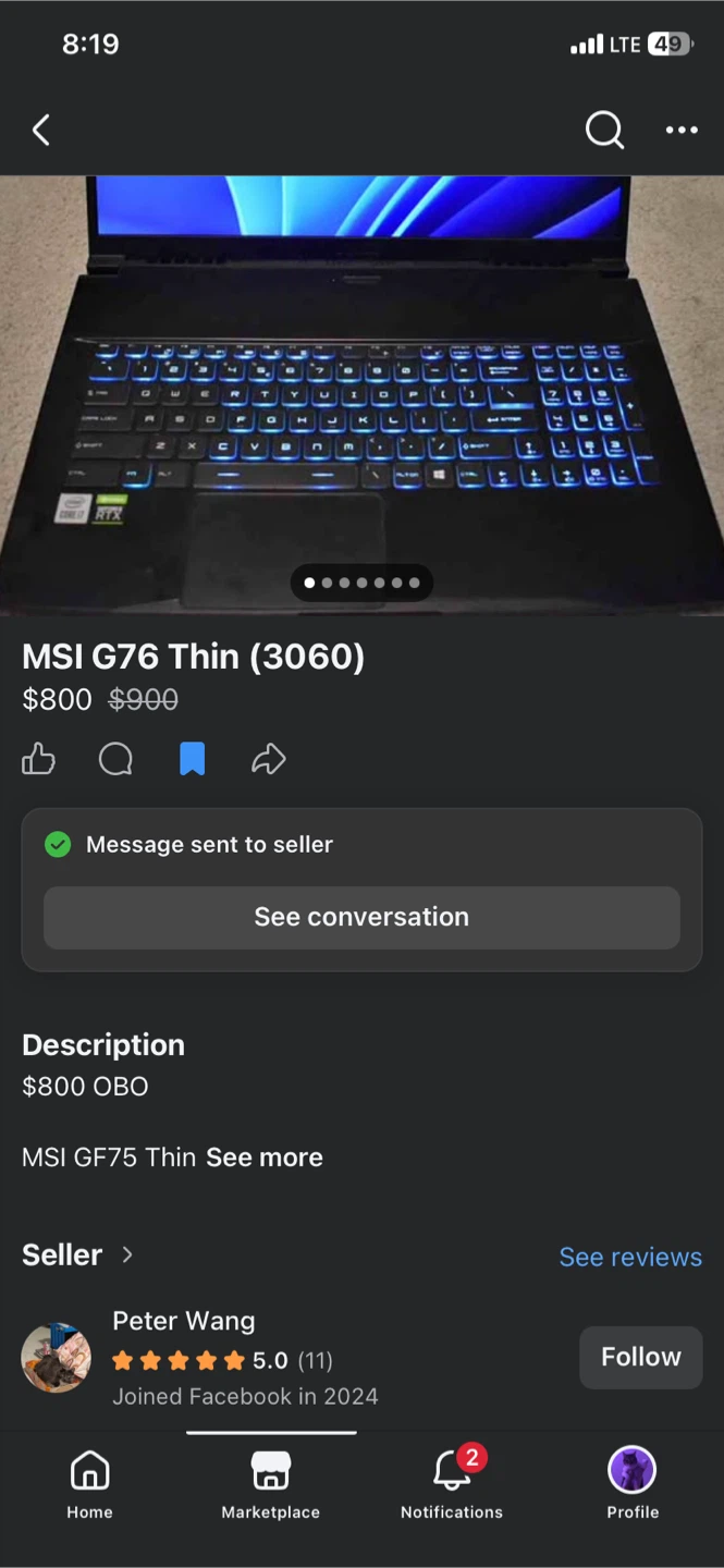 RTX 3060 laptop (scammer) - photo 2