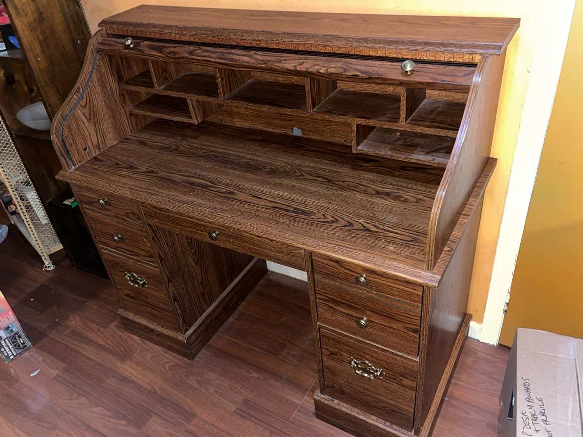 Wooden Roll Top Desk