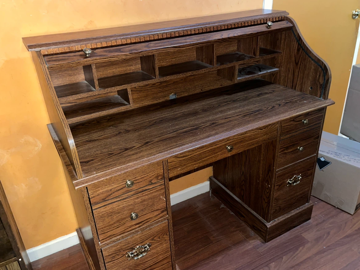 Wooden Roll Top Desk - photo 2