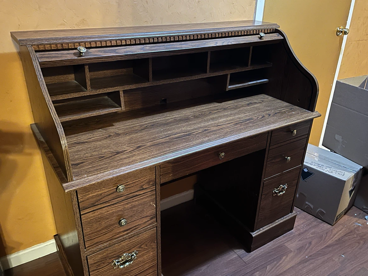 Wooden Roll Top Desk - photo 3