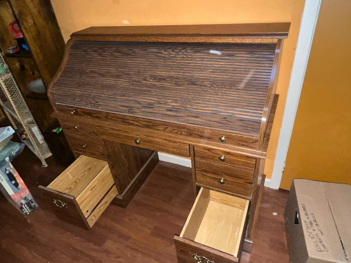 Wooden Roll Top Desk - photo 5