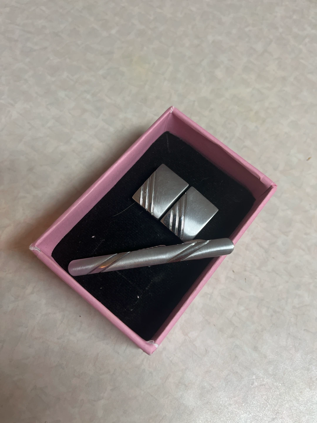 Cufflinks and Tie Clip Set