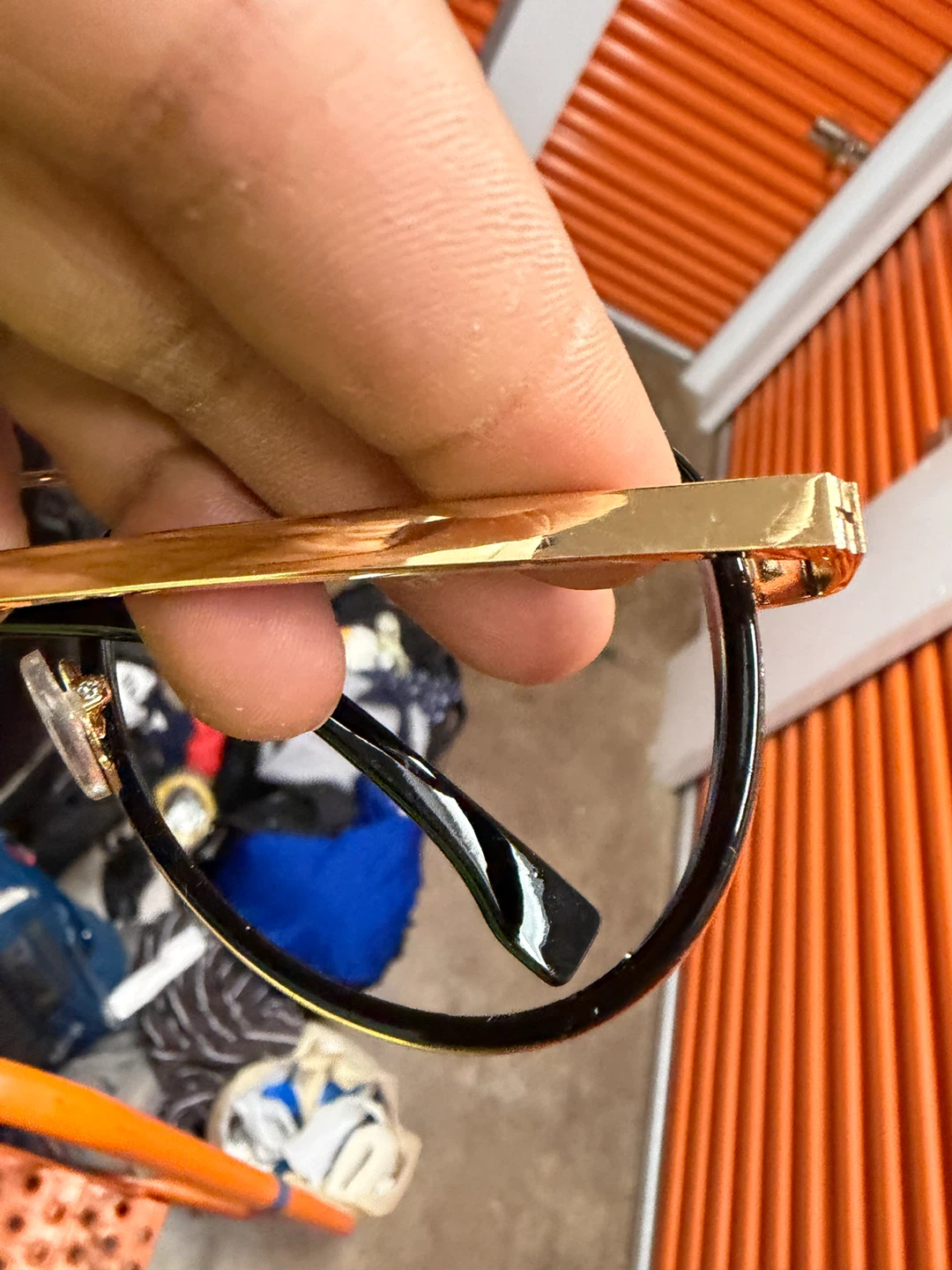 Gold and Black Round Glasses Frames