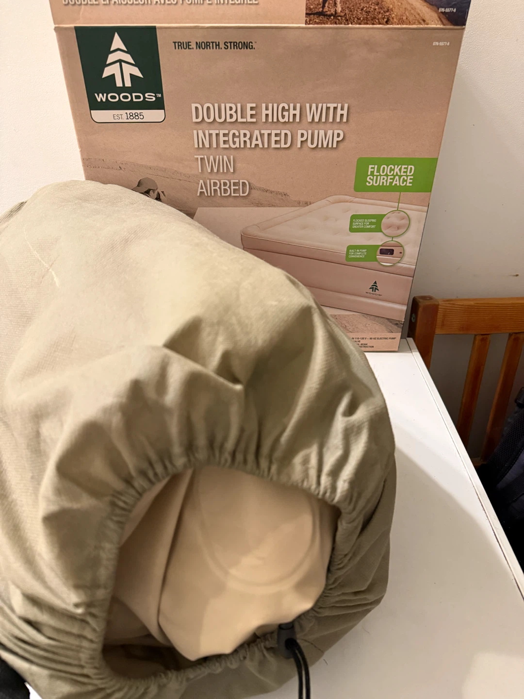 Woods Twin Airbed with Integrated Pump