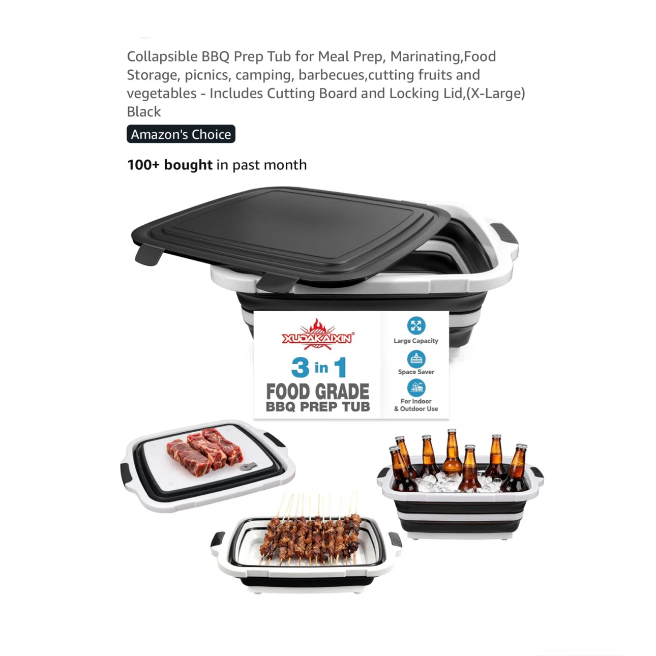 Brand new X-Large Collapsible BBQ Prep Tub