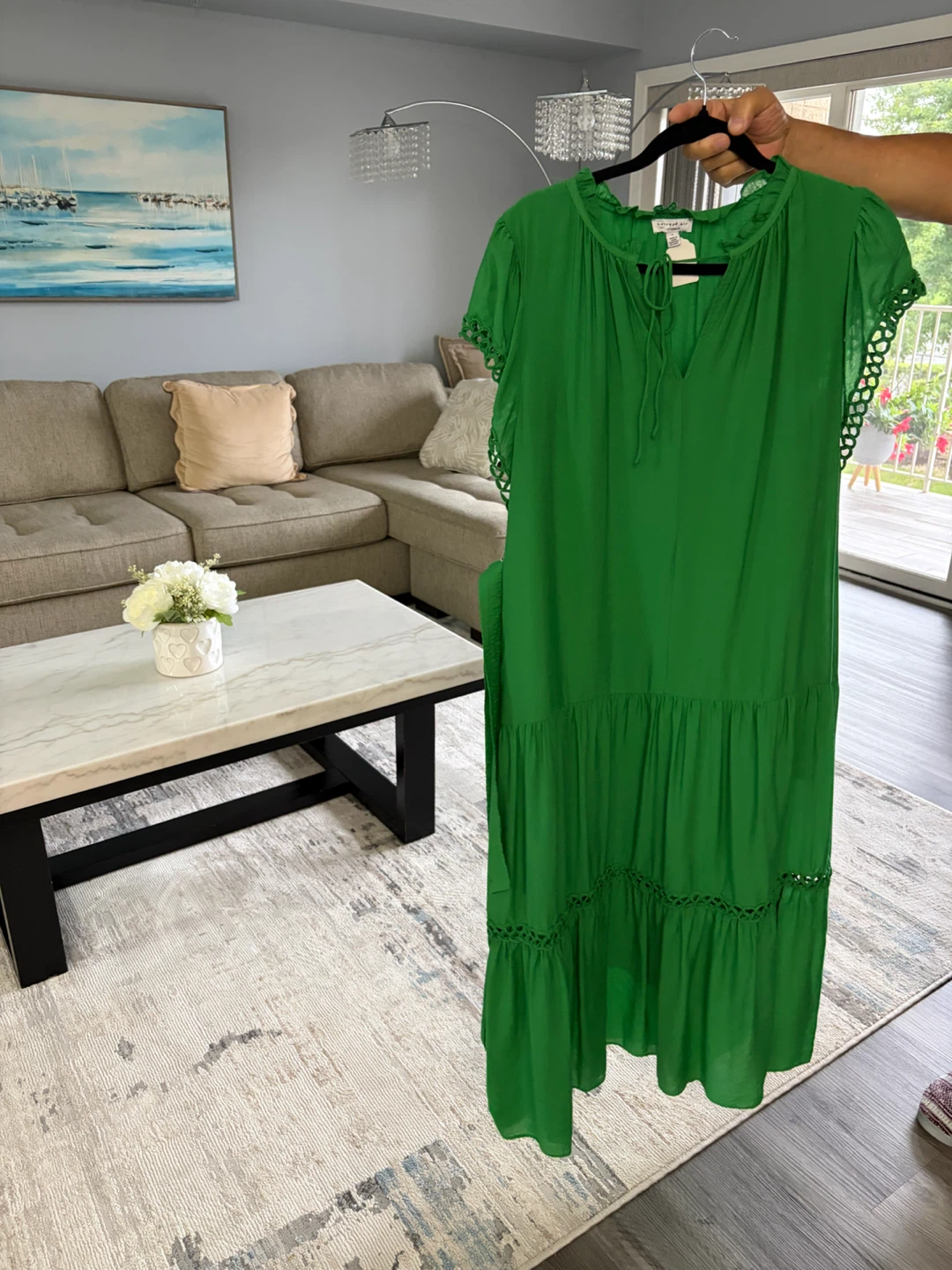 Current Air Green Midi Dress Size L