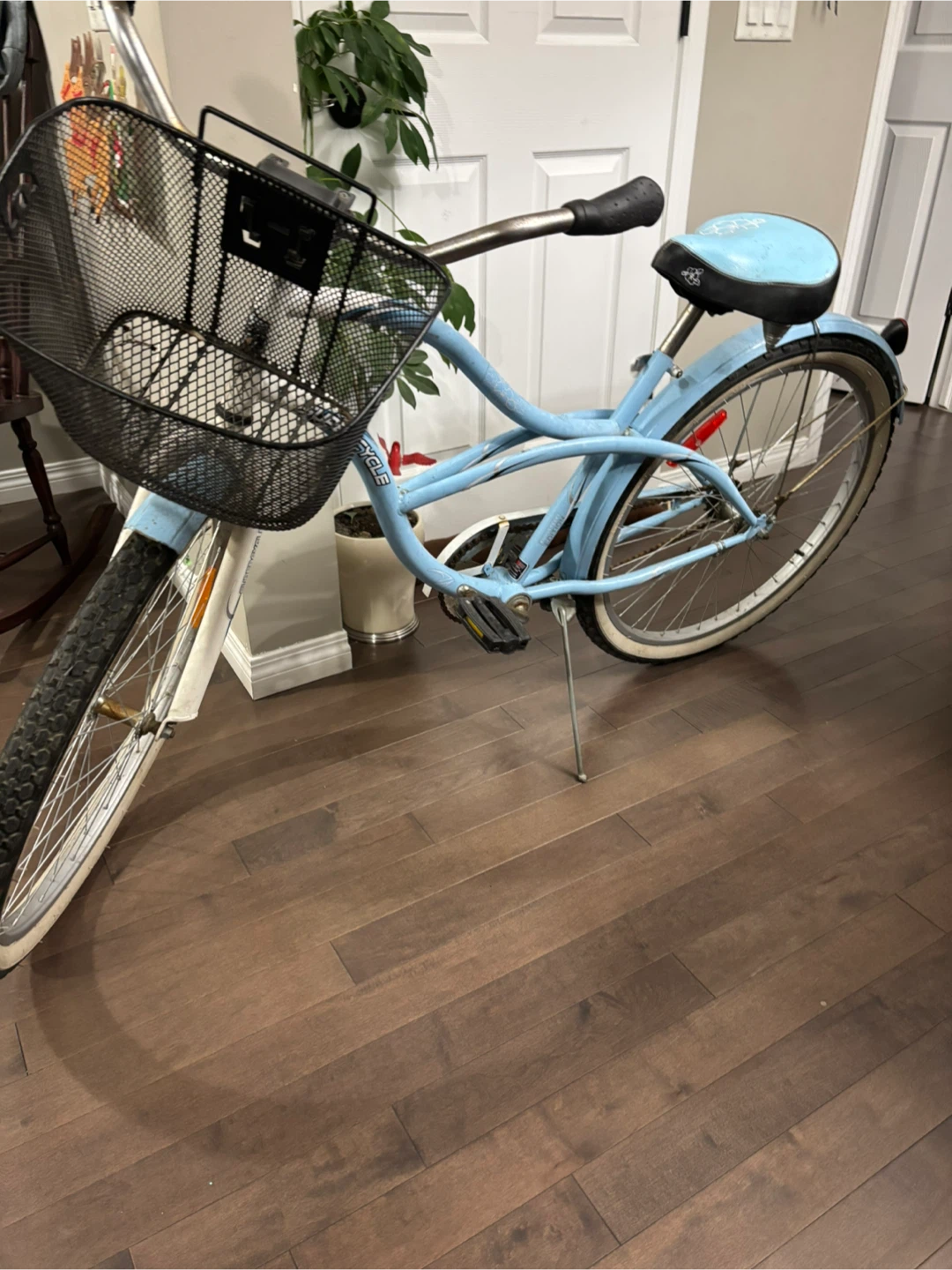 Blue Cruiser Bicycle with Basket - photo 2