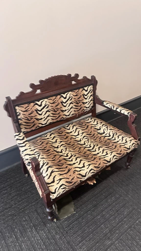 Vintage Tiger Print Accent Chair - photo 2