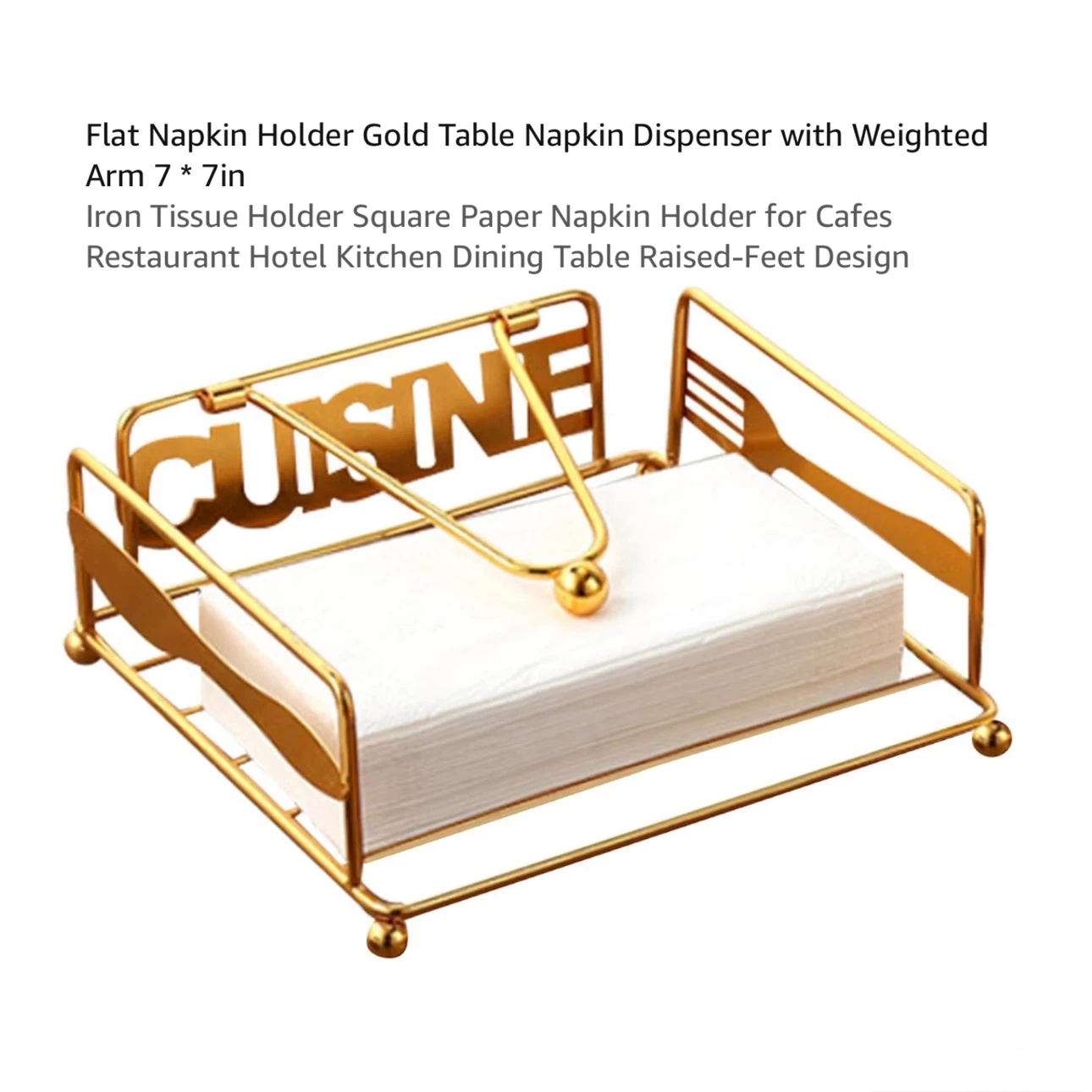Brand new Flat Napkin Holder Gold Table Napkin Dispenser