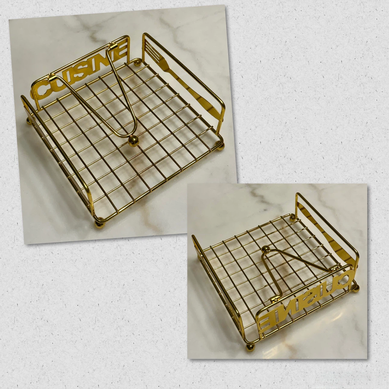 Brand new Flat Napkin Holder Gold Table Napkin Dispenser - photo 2