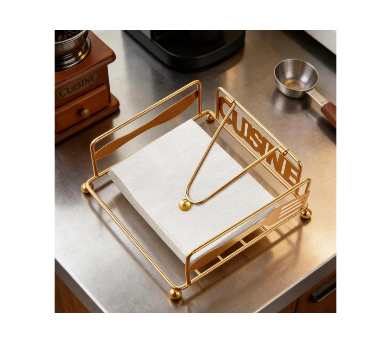 Brand new Flat Napkin Holder Gold Table Napkin Dispenser - photo 3