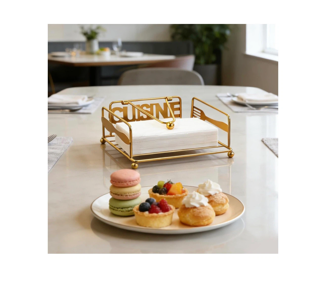 Brand new Flat Napkin Holder Gold Table Napkin Dispenser - photo 5