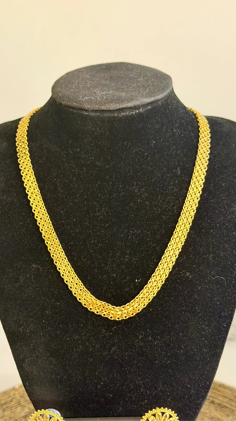 Gold Tone Necklace and Earring Set - photo 2