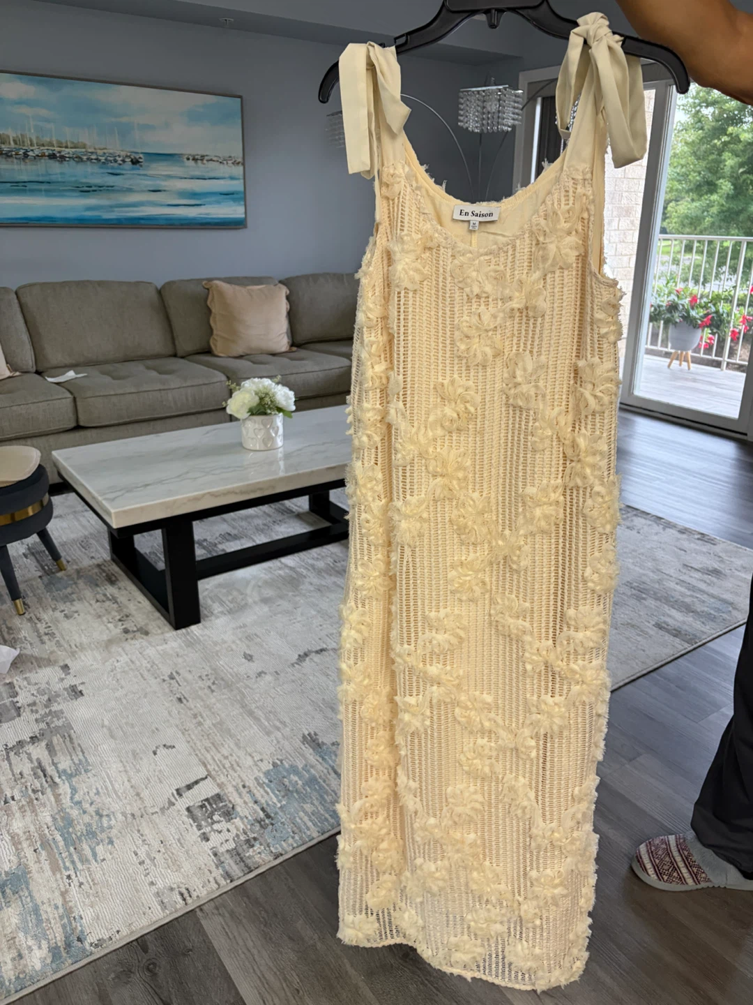 En Saison Ivory Floral Applique Dress