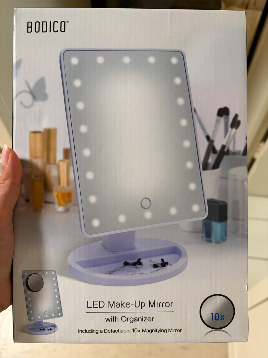 LED Make-Up Mirror with Organizer