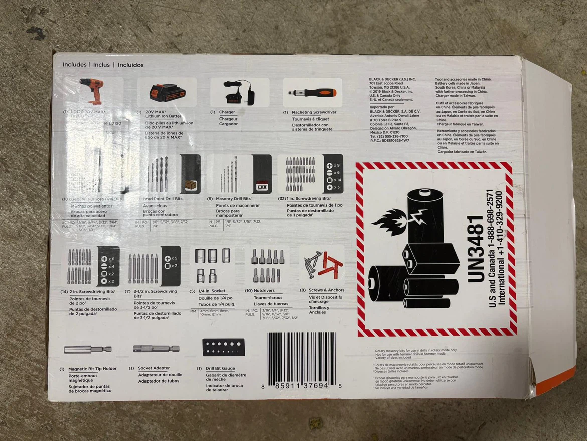 BLACK+DECKER 20V Lithium Ion Drill/Driver 100-Piece Project Kit - photo 2