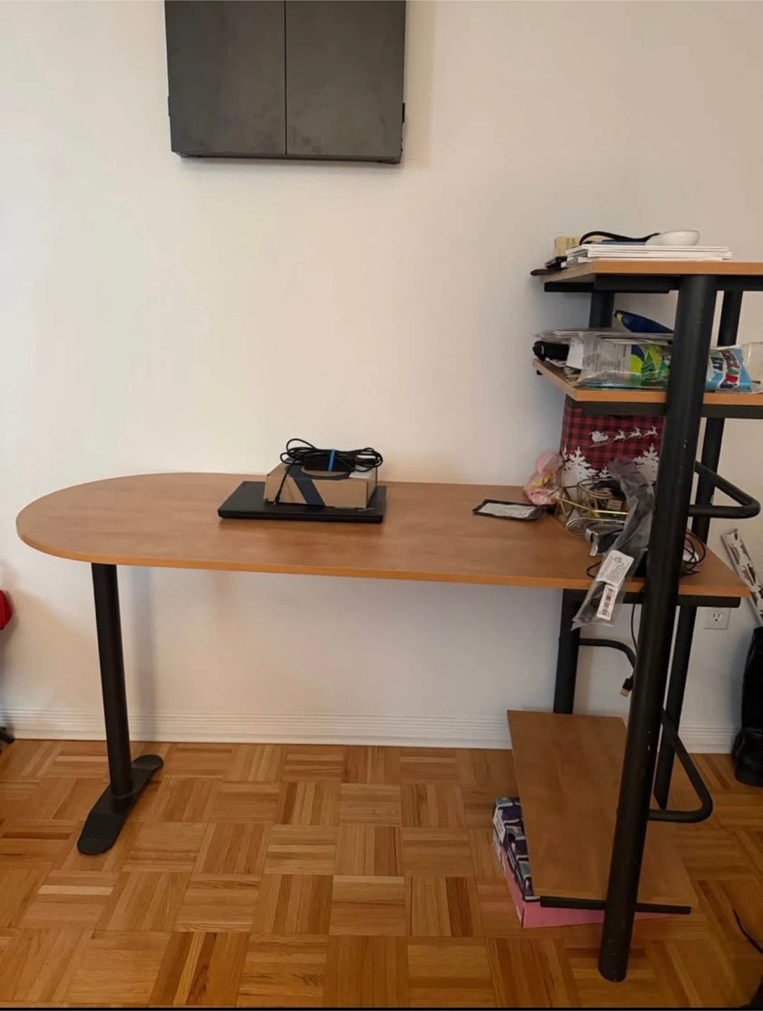 Modern Computer Desk with Storage Shelves – Like New - photo 2