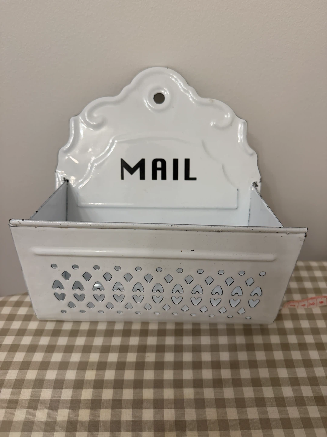 White Enamel Mail Holder