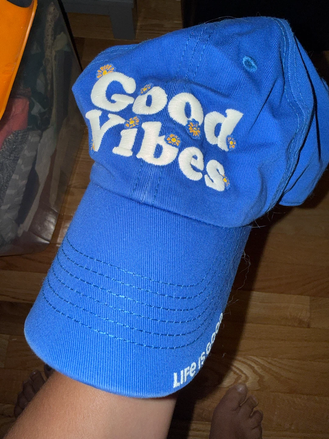 Blue "Good Vibes" Baseball Cap
