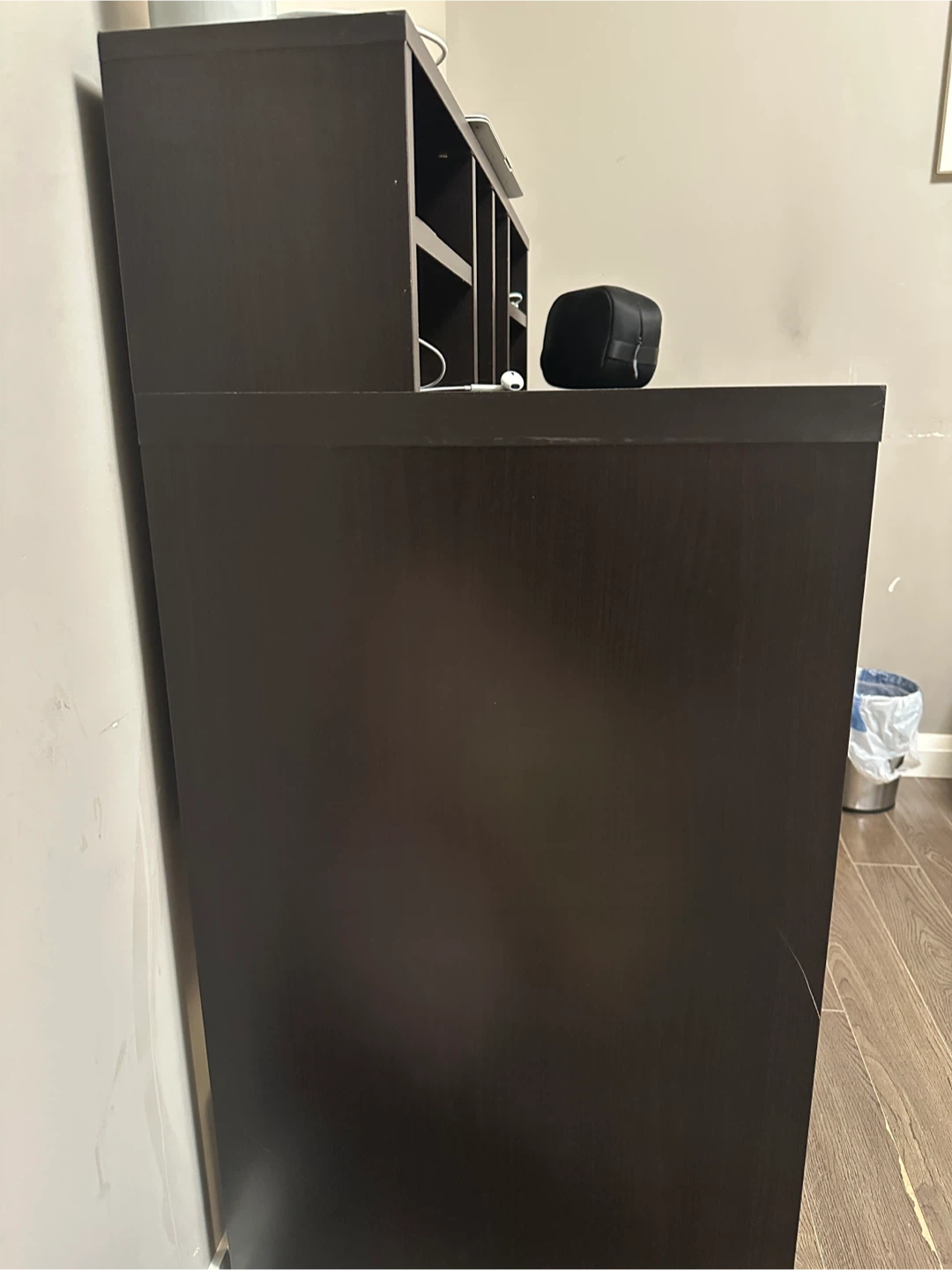 Dark Brown Desk with Hutch and Sliding Keyboard Tray - photo 3