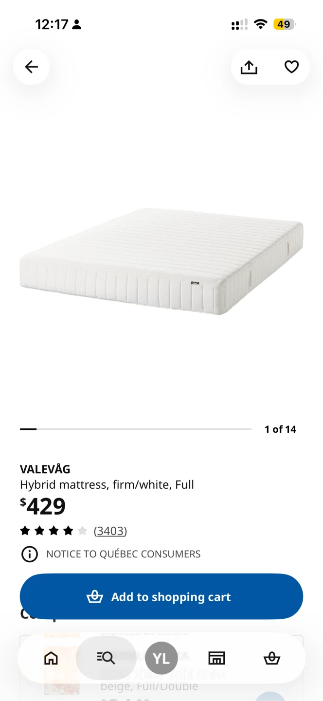 Full bed IKEA VALEVÅG Hybrid Mattress - Firm/White - Full Size - photo 2